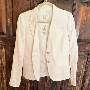 NWT J Crew White Linen Blazer